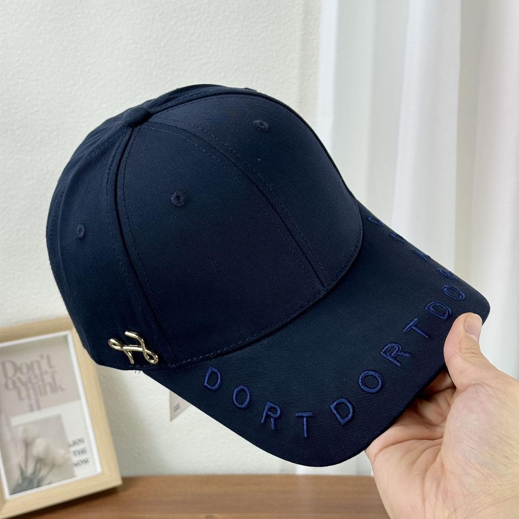 Fashion Hat Korean Version Versatile Solid Color Alphabet Embroidery Curved Brim Shade Baseball Cap Korean Khaki Trendy Men's and Women's Cap