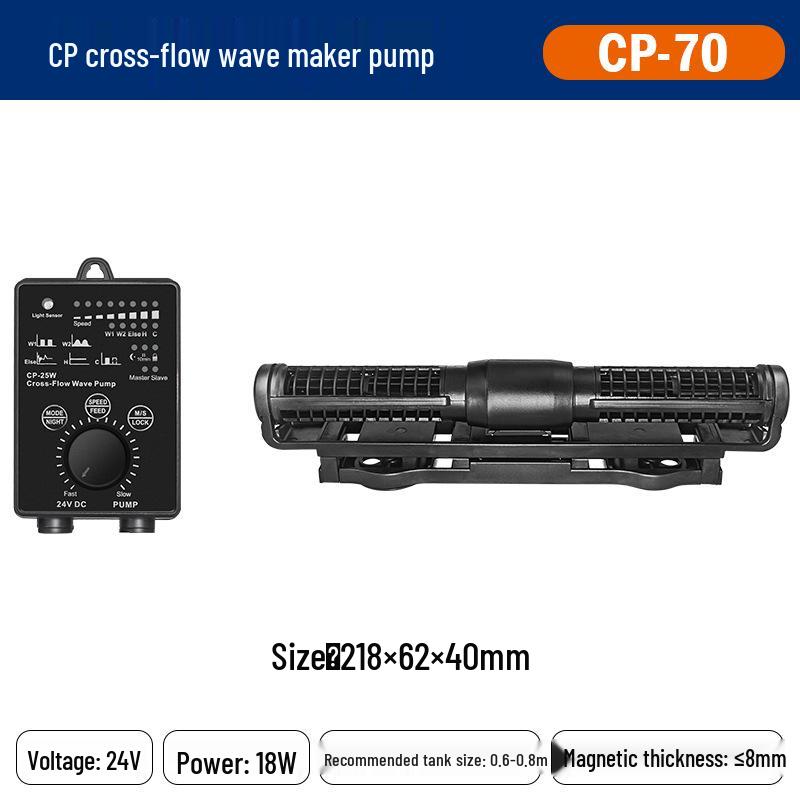 

Aquarium Crossflow Wave Maker: Silent Magnetic Suction Pump for Saltwater Coral Tanks JP-70