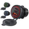 12V-24V Car Charger Socket 3 Ports PD Type C QC 3.0 Power Outlet Waterproof Fast Charge Adapter USB Charger