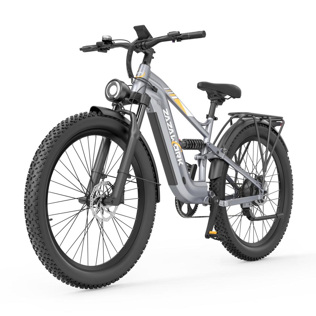 ZAZAWORK CF500: 1000W eats mountains. 48V20Ah lasts weeks. 27" tires grip hard. Two-seat e-bike