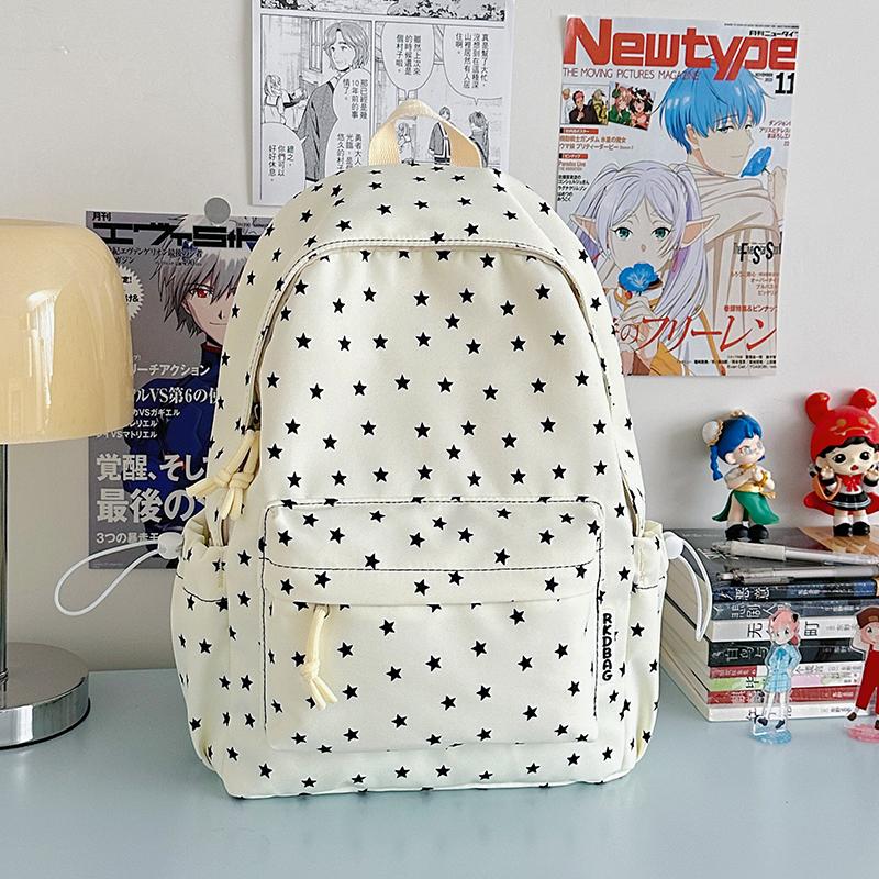 Star Print Backpack Student Schoolbag Large Capacity Women's Backpack