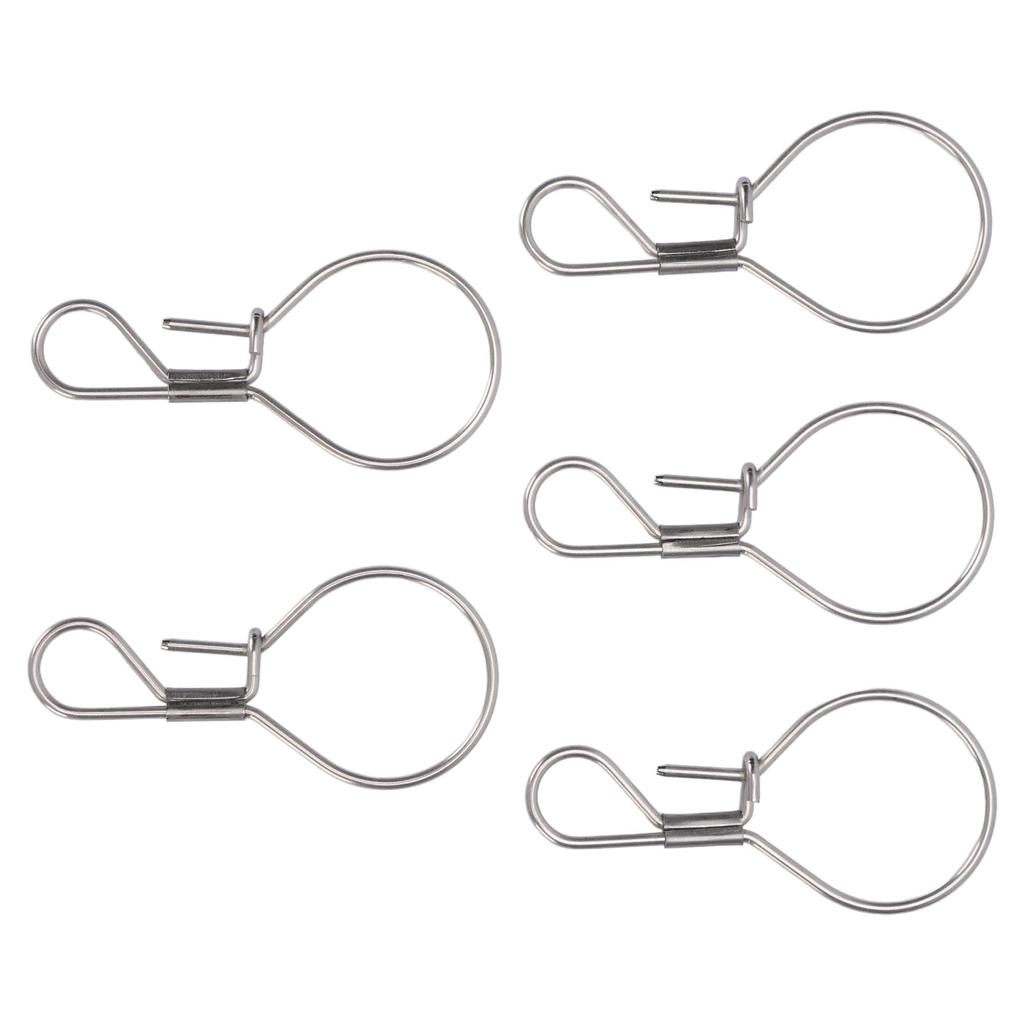 5PCS Fishing Locks Stainless Steel Single Handed Live Fish Lock Buckle for Freshwater Saltwater Fishing Stringer Clip