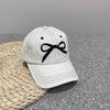 Ins Embroidered Bow Bright Line Baseball Cap Female Sweet and Cute Spring and Summer Sunshade Baseball Cap Shows Small Face