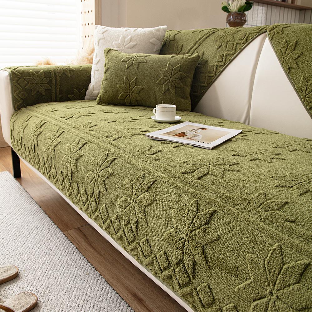 Jacquard Sofa Seat Cover Anti-Slip Padded Plush Sofa Cushion Pet Friendly Half-Pack Sofa Covers For Living Room Bedroom Office