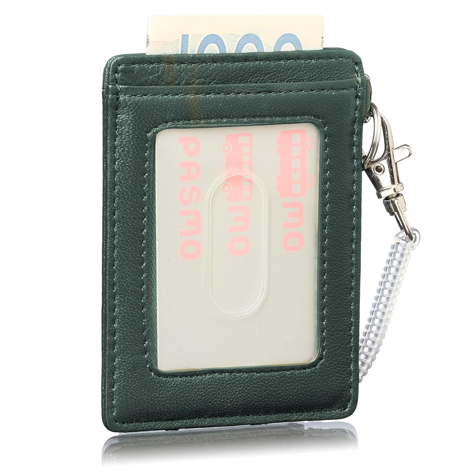 

Prejudice Mens Lightweight Thin Italian Lamb Leather Single Pass Case Lanyard (Green)