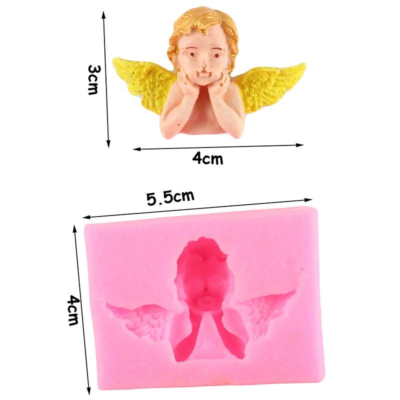 3D Angel Frame Silicone Mold Cupcake Topper Fondant Molds DIY Cake Decorating Tools Soap Clay Candy Chocolate Gumpaste Mould