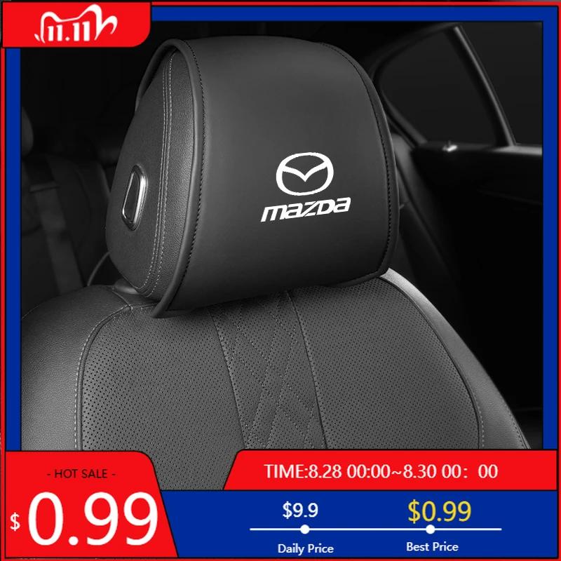 2025 Hot 2PCS Leather Car Seat Headrest Protective Cover Accessories For Mazda 6 3 2 CX5 CX7 323 Demio Axela Atenza CX9 MX3 MX5