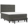 3138026 vidaXL Lit à sommier tapissier et matelas Gris foncé 140x200cm Velours