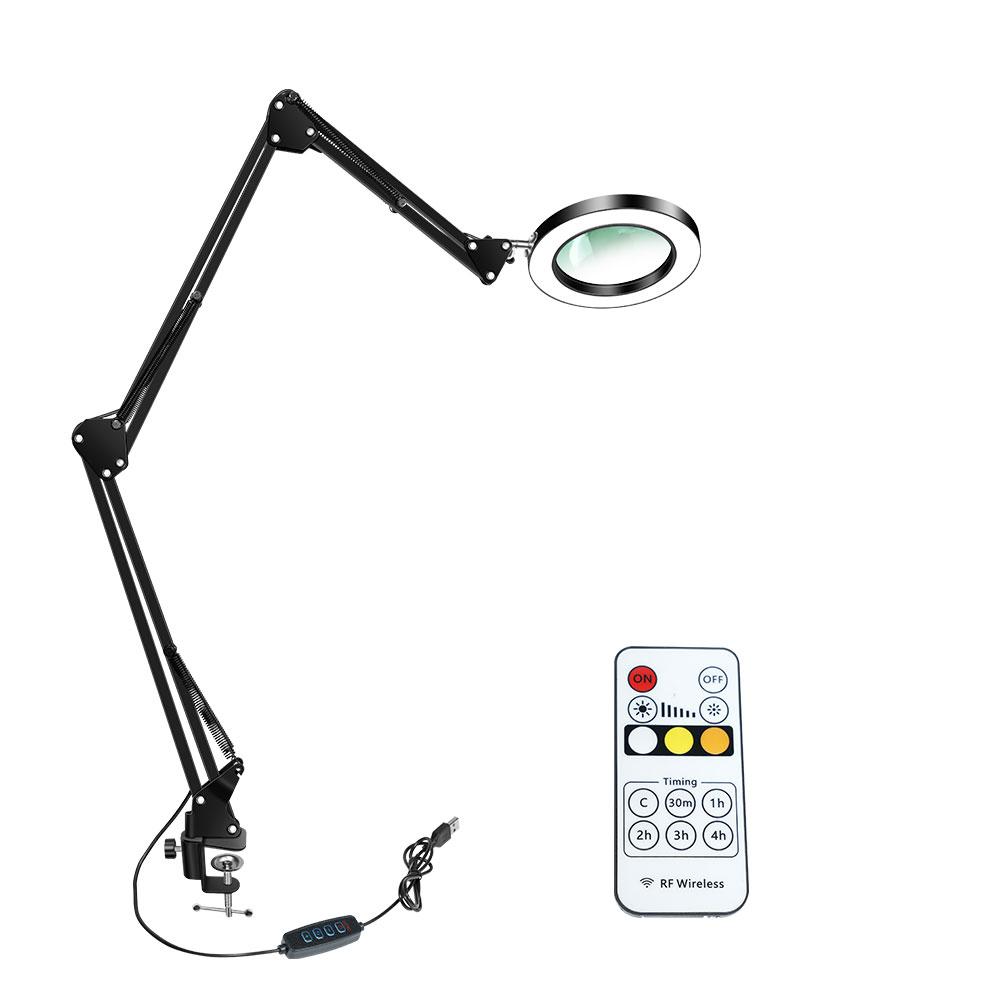 

2026 New Remote control Smart Magnifier USB 3 Colors LED Magnifying Glass for Soldering Iron Repair/Table Lamp/Skincare Beauty