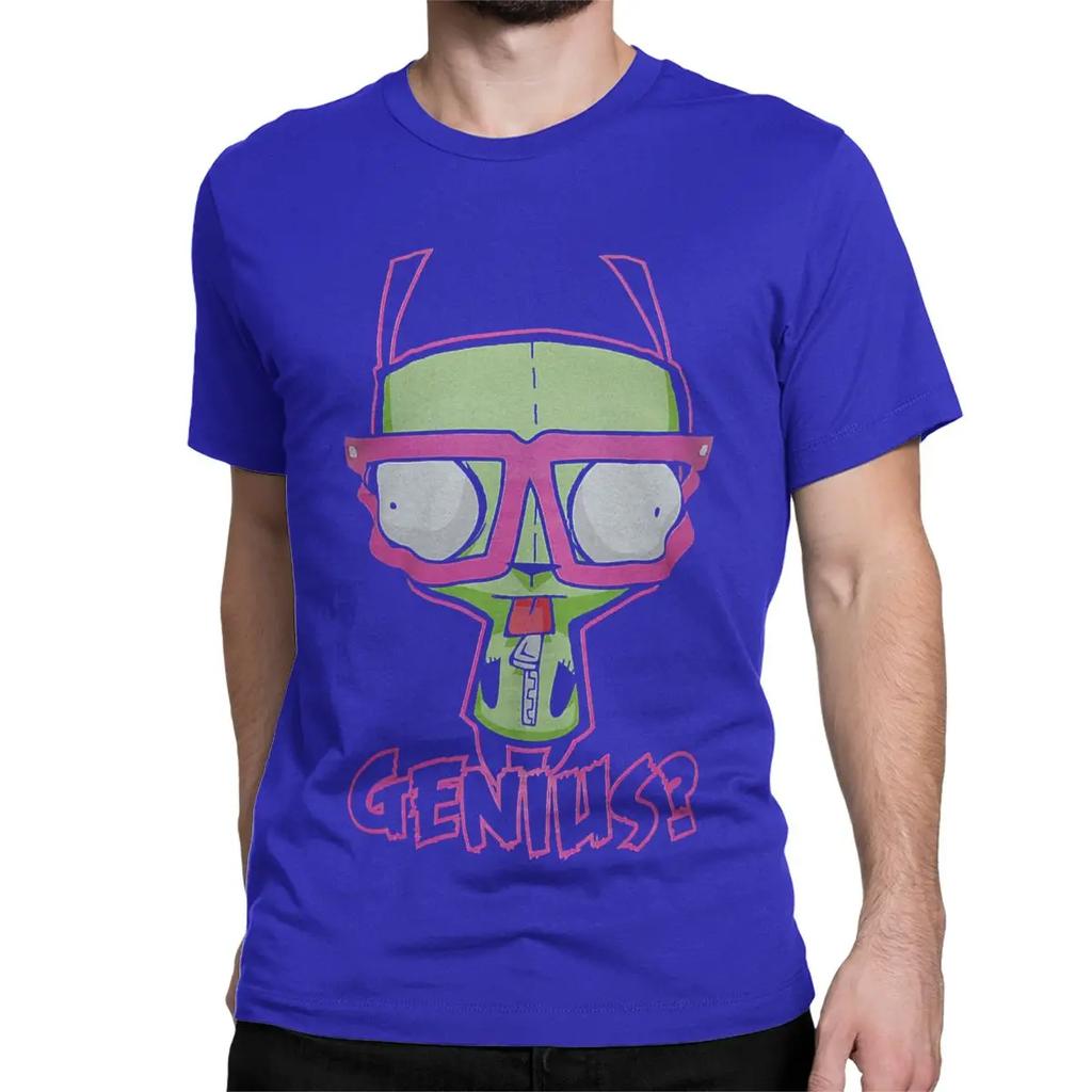 Kawaii Invader Zim Print T-Shirt Men's Cotton Awesome T-Shirt Round Neck T-Shirt Short Sleeve Clothing Graphic T Shirts