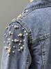 New Style Pearl Denim Jacket for Women - Spring & Autumn Fashion Short Jacket