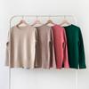 New Arrivals Open Run Women Solid Cable Knit Round Neck Basic Fit Autumn Sweater