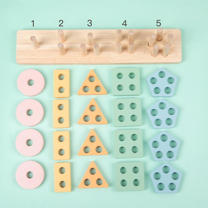Montessori Geometric Stacking Rings: Early Education Toys for 1-3 Year Olds