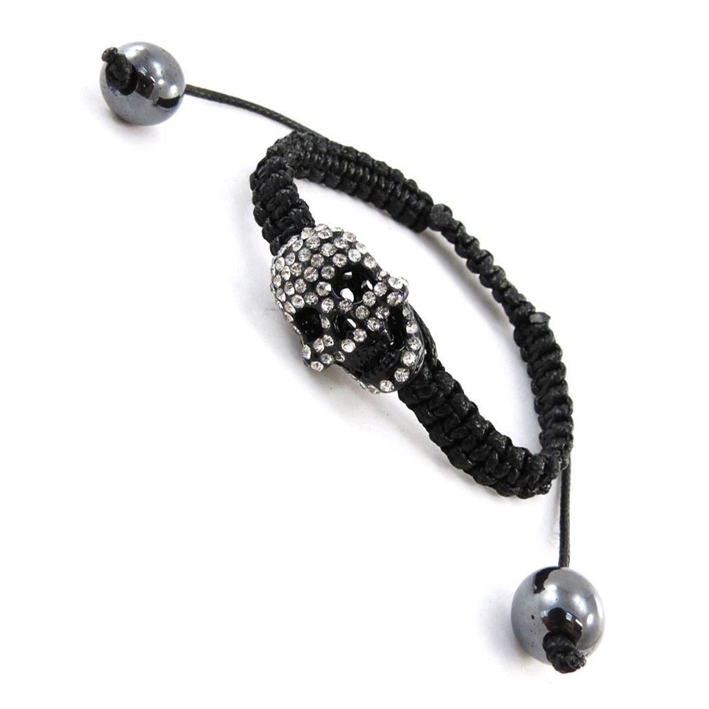 Les Trésors De Lily [J1718] - Czarna designerska bransoletka „Skull” Shambhala