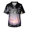 Haut d'uniforme pour soignant, Halloween, imprimé, col en V, manches courtes, poche, haut de travail