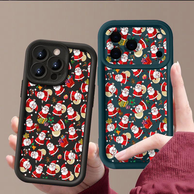Cartoon Santa Claus Pattern Case For iPhone 17 Air 16e 16 15 14 Pro Max 13 17 Pro Max 17 Pro 17 Shockproof Soft TPU Silicone Phone Cover Funda
