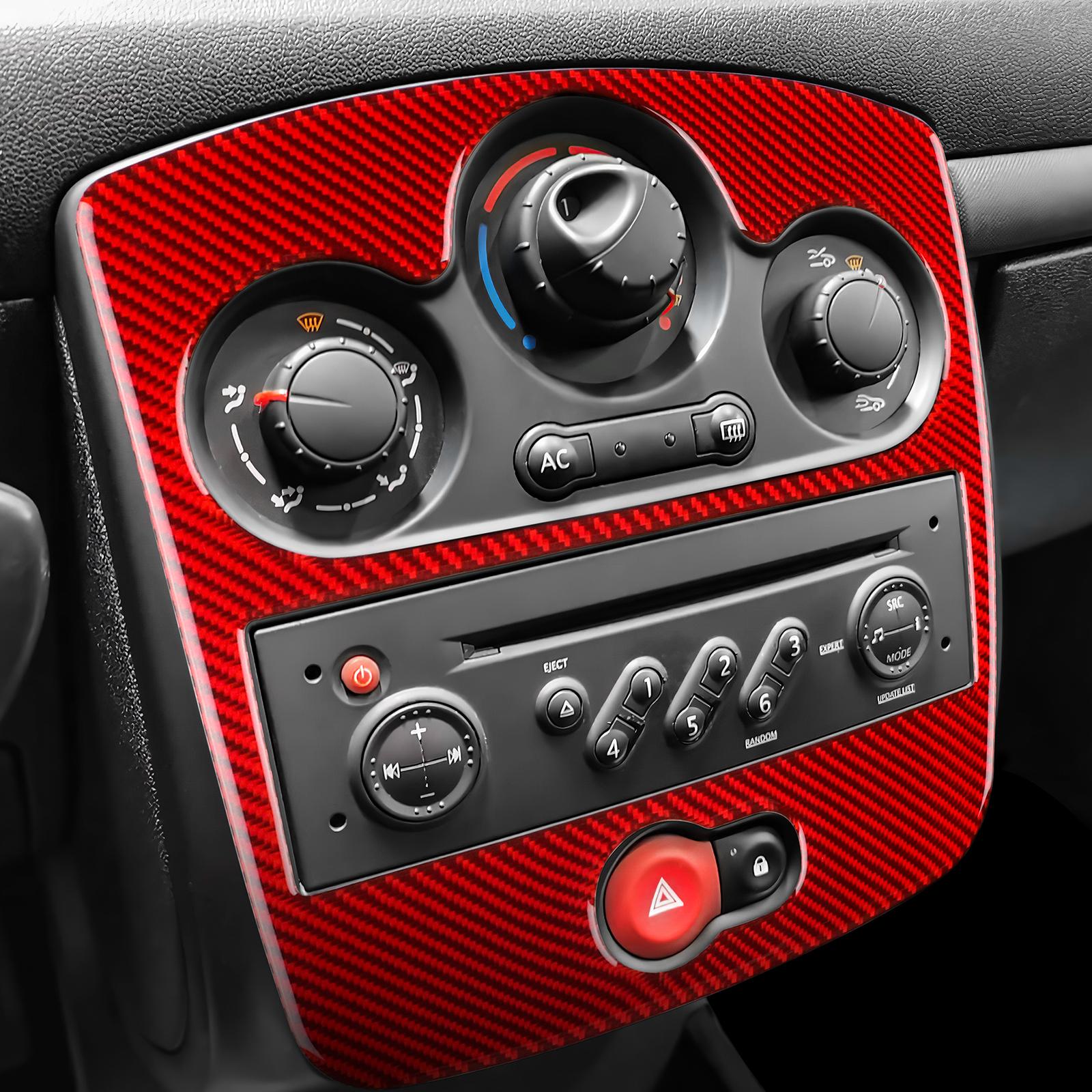 

Carbon Fiber For Renault Clio MK3 2006-2012 Car Center Console Dashboard Trim Radio AC CD Panel Cover Sticker Auto Accessories Red Sticker