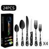 New Pattern Stainless Steel Tableware Suit Western Food/Steak Knife, Fork and Spoon 24 Pieces Suit