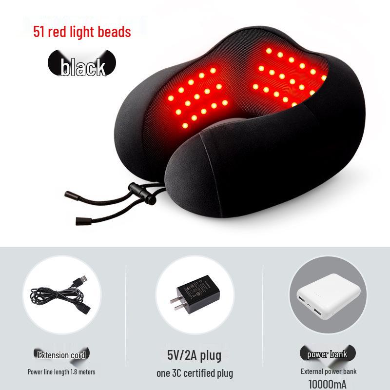 Electric Heated U-Shaped Memory Foam Neck Pillow for Travel & Office
