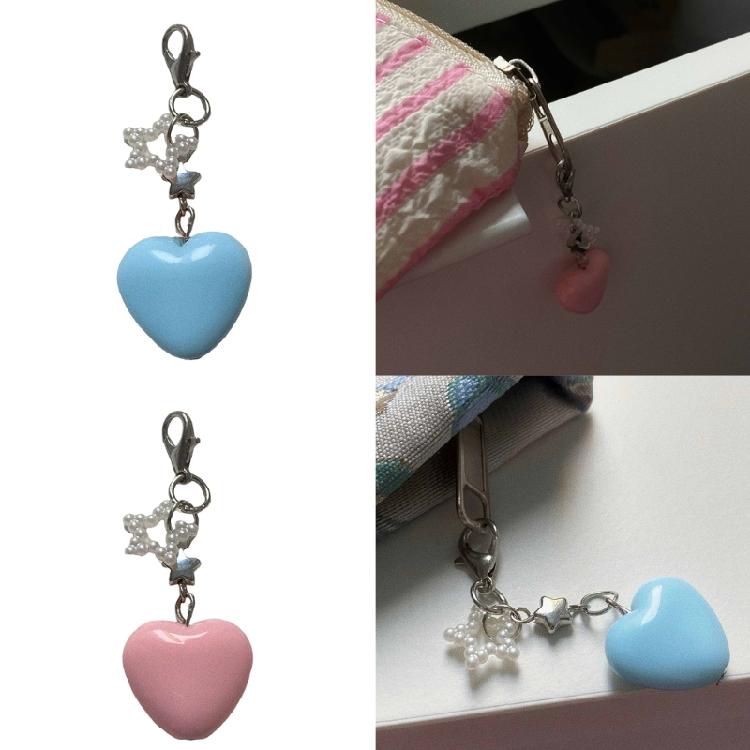 Star Camera Keychain Attachment Unique Heart Keychain Stylish Key Adornment Alloy Texture Fashion Phone Charm for Key