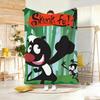 Kids Cartoon S-Skunk Fu Throw Lightweight 240G Flannel Blanket Soft Skin-Friendly For Summer Cooling