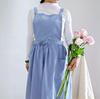 Floral Long-Sleeve Cotton Apron for Women - Japanese Style Cooking Cover-Up
