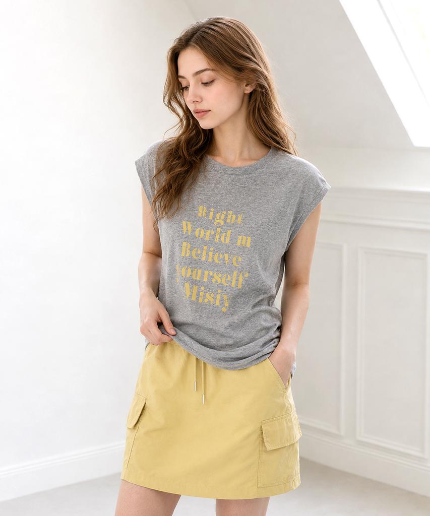 PAIGEFLYNN Lettering T-Shirt & Cargo Skirt Set_S6Bse021C