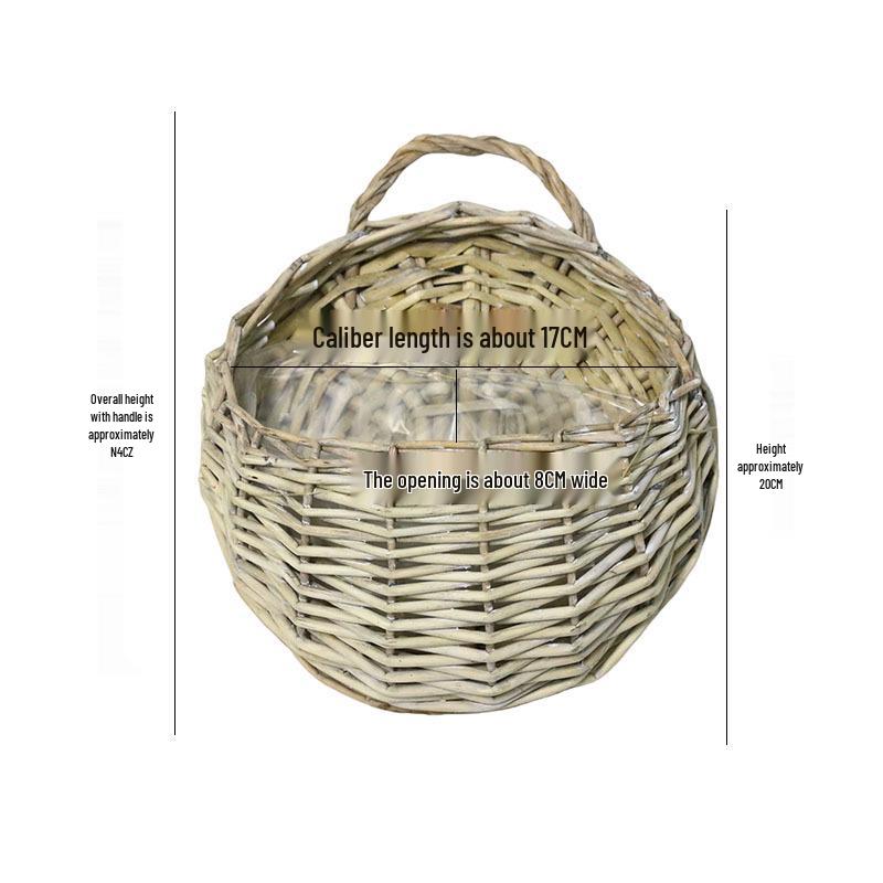 Handmade Willow Woven Wall Hanging Flower Basket Pot