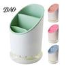Modern Kitchen Gadget Storage Multi-compartment Draining Chopstick Holder, Plastic Utensil Organizer with Drain Removable Tool Tray, Compact