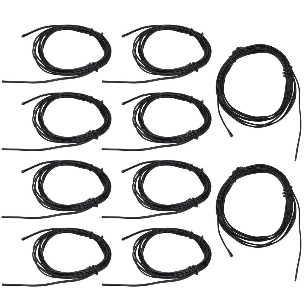 10Pcs NTC Thermistor Temperature Sensor Probe Drop Shaped Tip Epoxy Resin Connector 2meter20K B3950