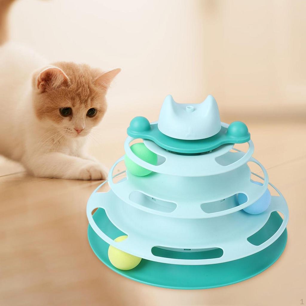 Wer Roller Interactive Amusement for Indoor Kitten Funny Training Y Playing Game Turntable 4 Level