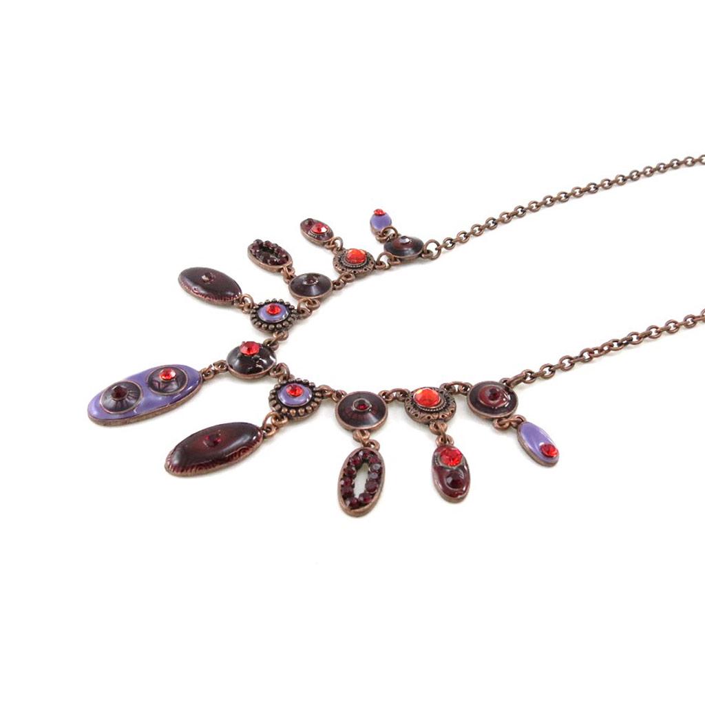 Les Trésors De Lily [E5720] - Purple 'Mitsou' Designer Necklace