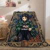 Demon Slayer Superb Cartoon Flannel Blanket, Printed Style for Bedroom, Warm and Soft Bedding, Travel Picnic Use_LIAN