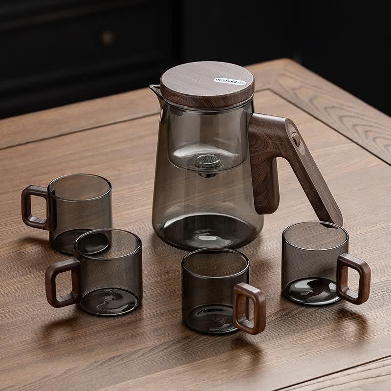 Heat-Resistant Glass Tea Infuser Pot with Magnetic Separation
