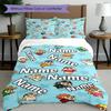 3pcs Duvet Cover Set (1*Duvet Cover + 2*Pillowcase, Without Core), Custom Name Cartoon comics Pattern Bedding Set, Home Bedroom Decor Gift