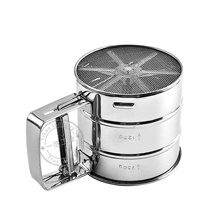 Compact Semi-Automatic Stainless Steel Flour Sifter Cup