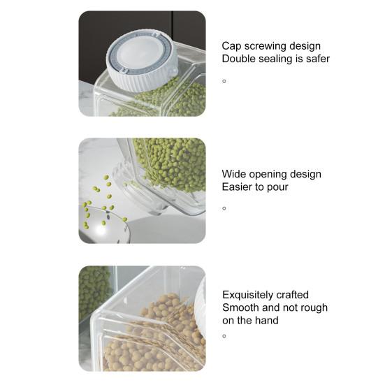Sealed Food Canister Airtight Food Can with Date Tracker Lid Transparent Grain Storage Can for Beans Pasta Kitchen Pantry Cabinet