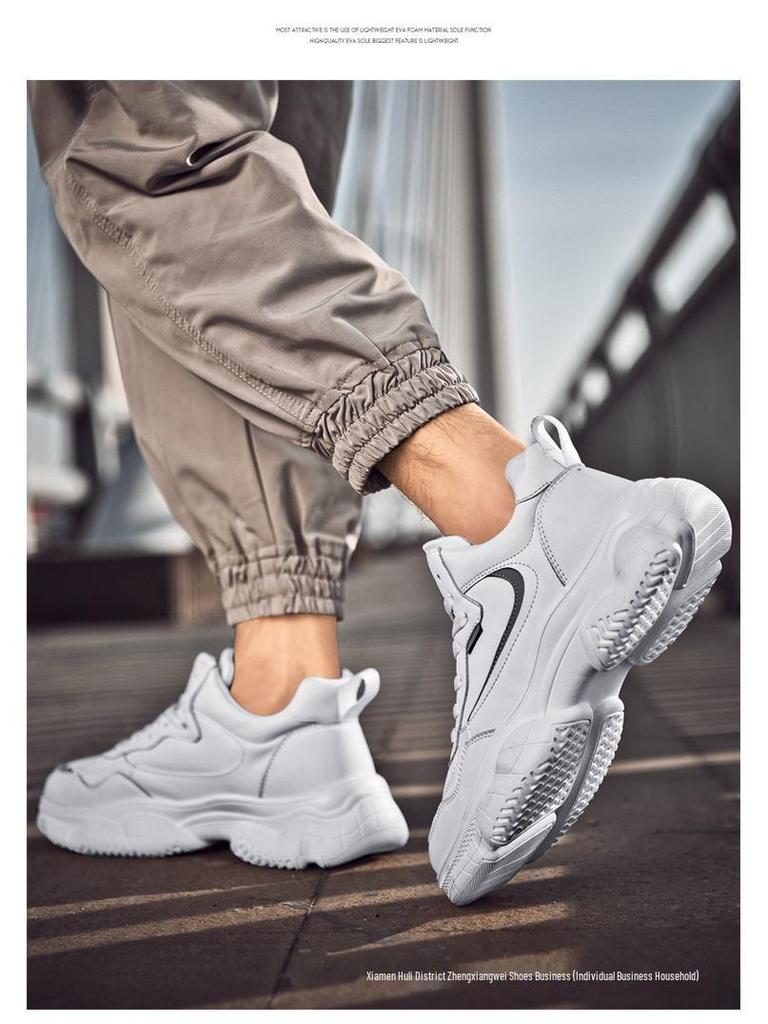 Herren 2025 Echte Leder Freizeitsportschuhe: Höhenerhöhend, Rutschfest, Atmungsaktives Mesh