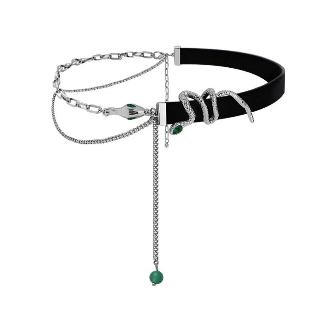

Spirit snake necklace cold wind choker neck chain niche design temperament versatile trendy cool Spice Girl necklace