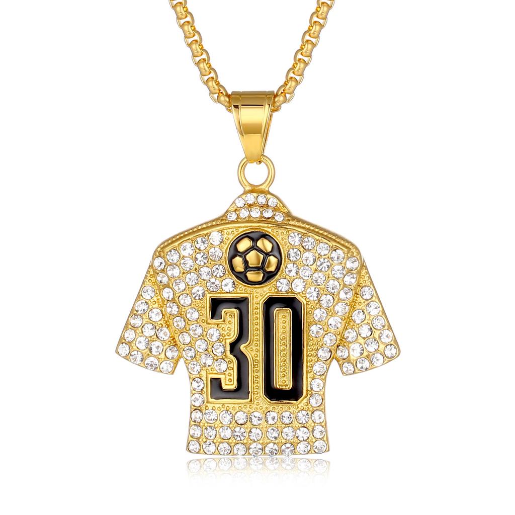 Pendant New Hip Hop Hiphop Jewelry Football Epoxy No. 30 Jersey Necklace