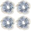 Blueberry Tone Plaid Lace Bow Hair Ring Girl Fashion Versatile Scrunchie Hair Accessories