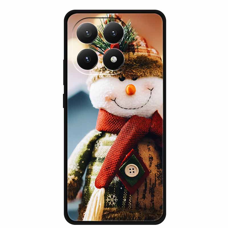 Christmas Cover For Xiaomi 15T 5G Case Black Silicone Cases TPU Santa Claus Christmas Tree Cover Cartoon Deer For Mi 15T 5G 15 T