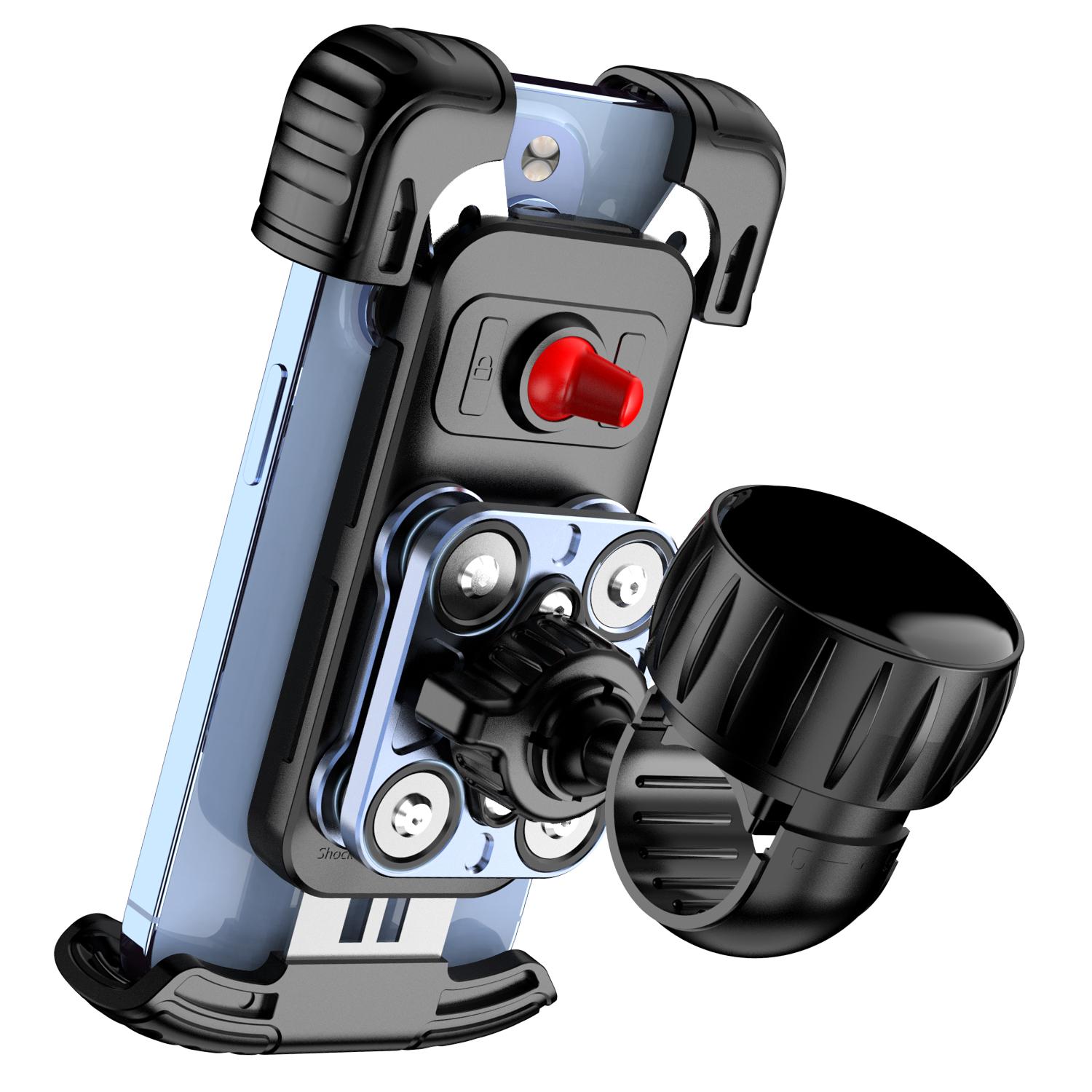 Universal Cell Phone Bike Holder 360 Degree Rotating Bicycle Motorcycle Cell Phone Holder for 5.1-6.8 Inch Cell Phones Manual clip чёрный