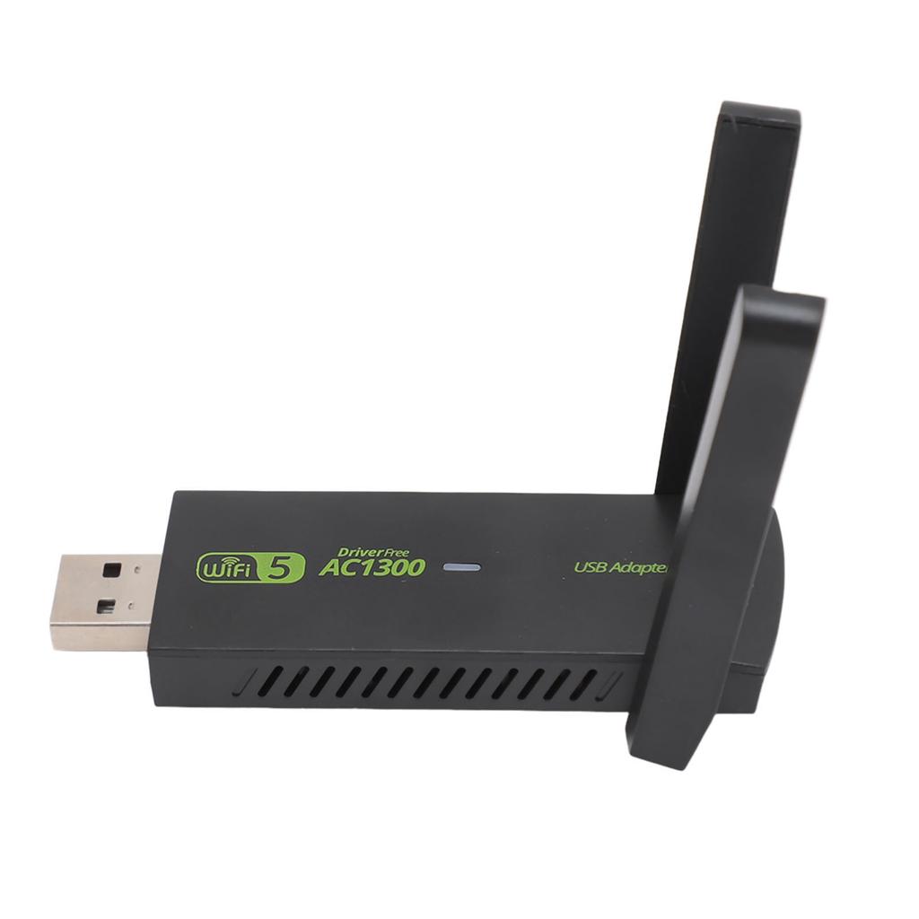 Wireless USB WiFi Adapter for PC 1300Mbps Dual 5Dbi Antennas 5G 2.4G WiFi Adapter MU MIMO WiFi Dongle for Windows 7 8