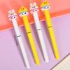 36 Pcs Cute Girl Wearing Hat Pen with Core Changing Straight Liquid Quick Drying Ballpoint Pen for Office Work, Brushing Questions, Signing Writing,