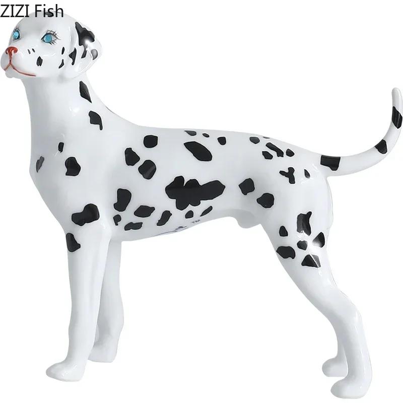 Dalmatians Sculpture Desk Decoration Ornaments Dog Statue Ceramic Crafts Modern Home Decor Artwork Room Aesthetics Dog Statuette