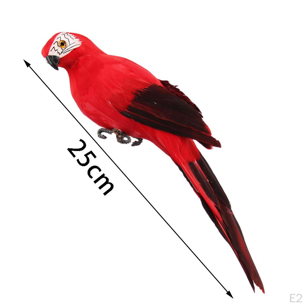 2x Realistický Ara Papoušek Umělý Zvířecí Ozdoba Hračka Bílá