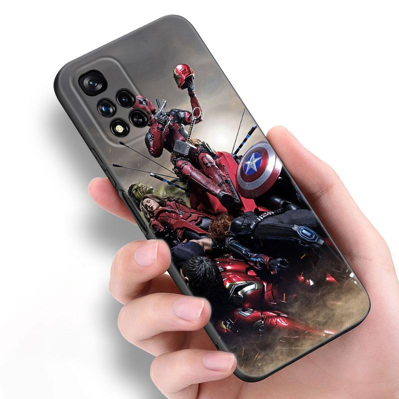 Cool Deadpool Black Silicone Phone Case For Xiaomi POCO X3 X4 NFC F5 M3 M4 M6 X5 X6 Pro F3 F4 GT 5G C55 C65 M5
