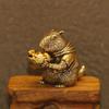 Brass Groundhog Figurine Retro Brass Capybara Statue Cute Small Animal Miniatures Desktop Ornament Home Decor Charming Decor