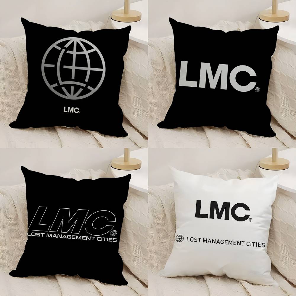 Classic Korea Brand L-Lmc Pillow Case Home Dorm Chair Back Short Plush Double-Sided Printing Office Nap Time Cushion Cover